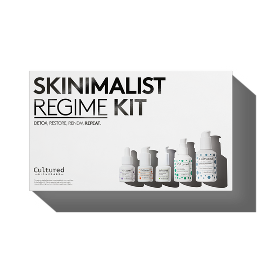 White box containing Skinimalist Regime Kit - Set of five products by Cultured Biomecare